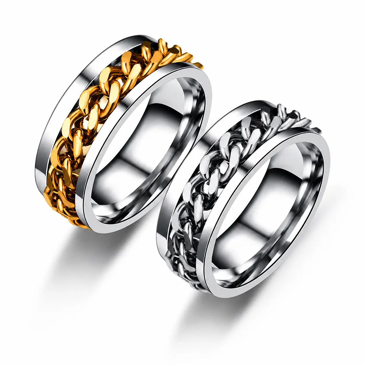 Luxury Stainless Steel Chain Ring