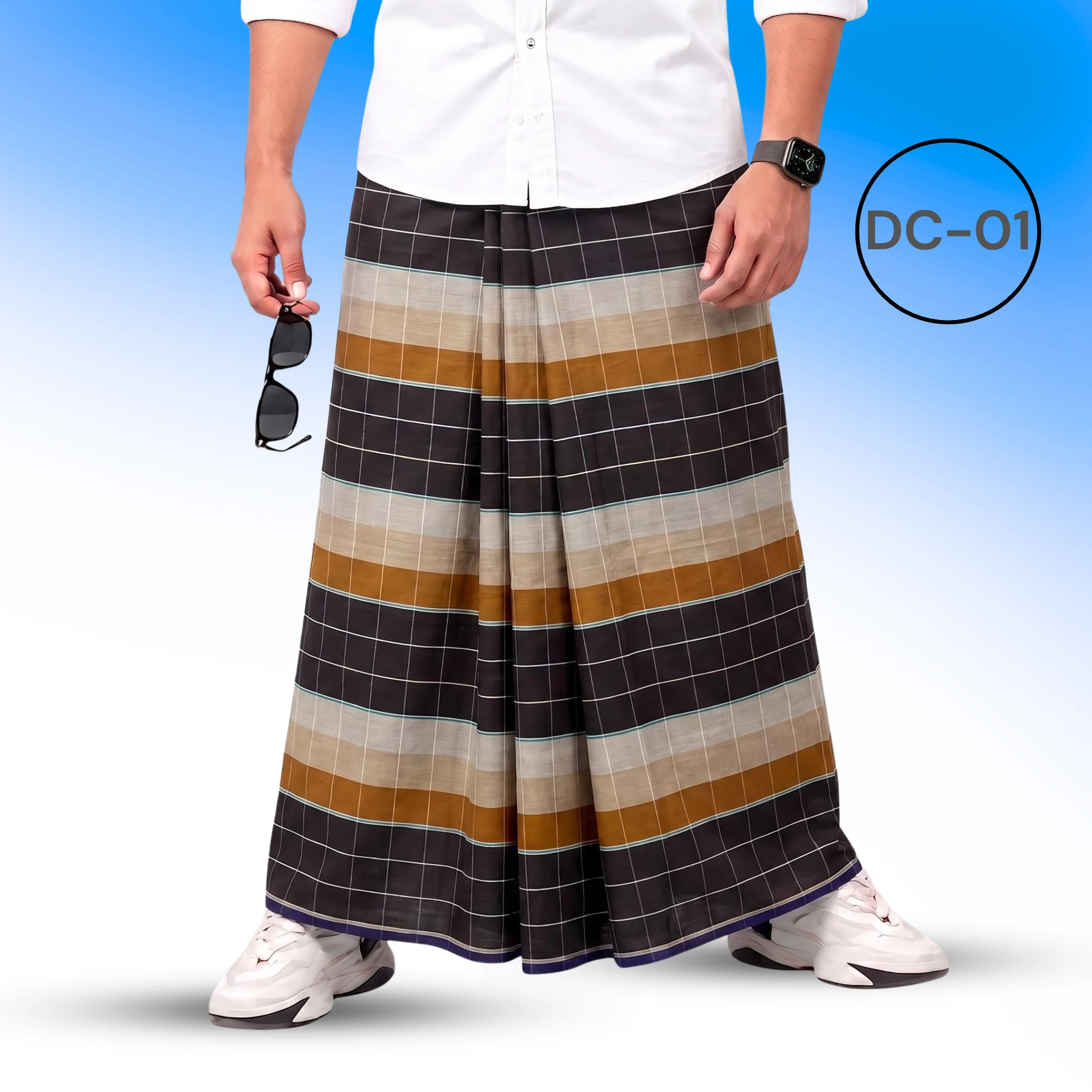 Soft Cotton Plain Check Lungi  DC-01