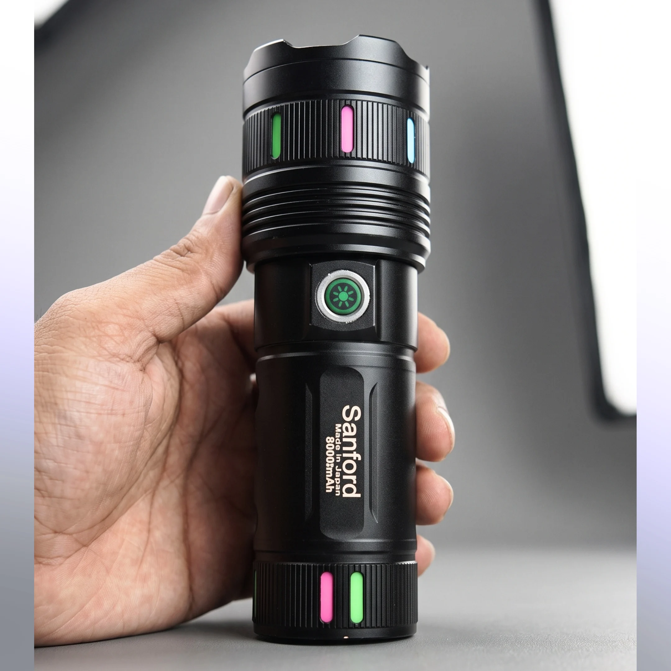 Sanford Super Bright Flashlight – White Laser LED Made in Japan 30000mAh Light
