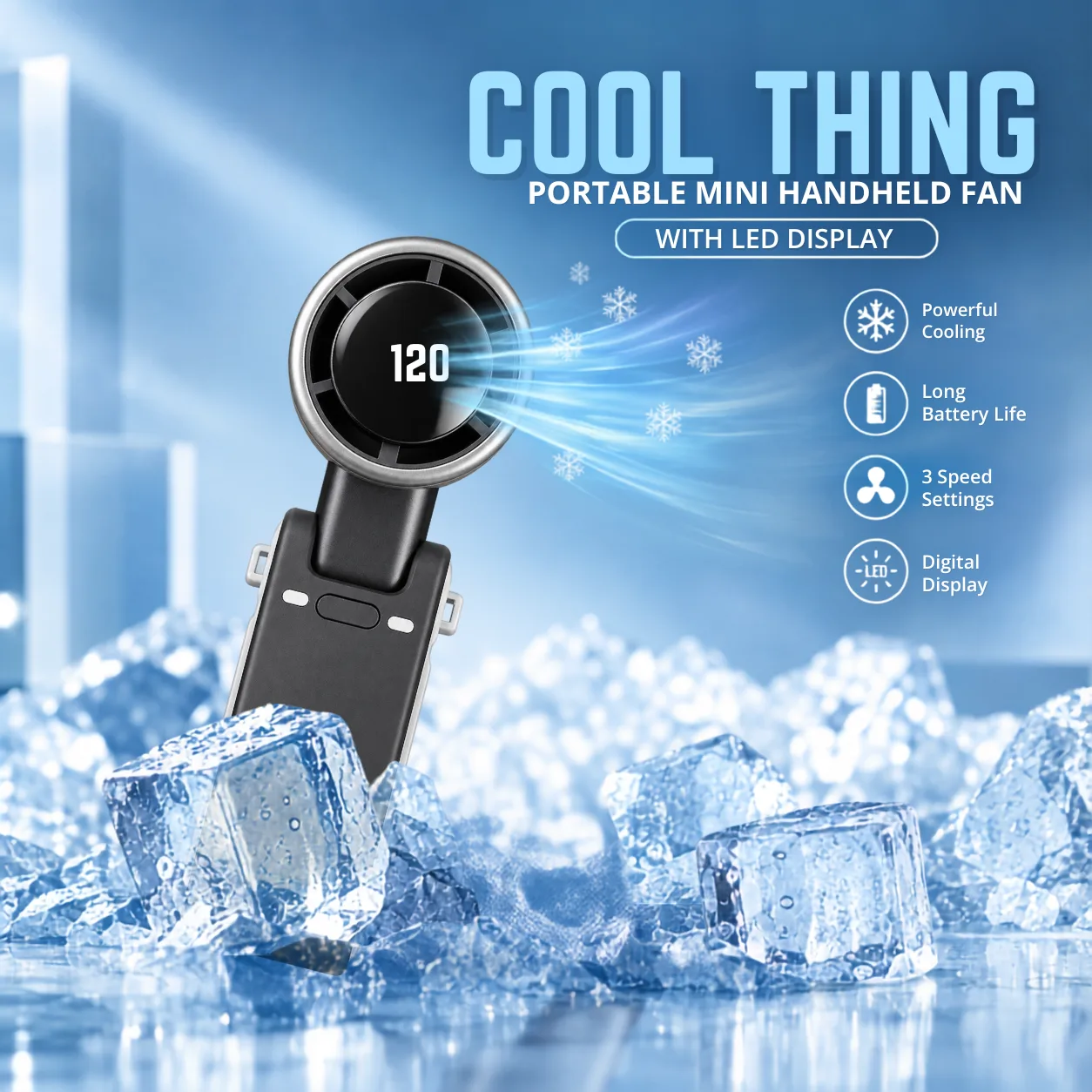 Turbo Handheld Rechargeable Fan