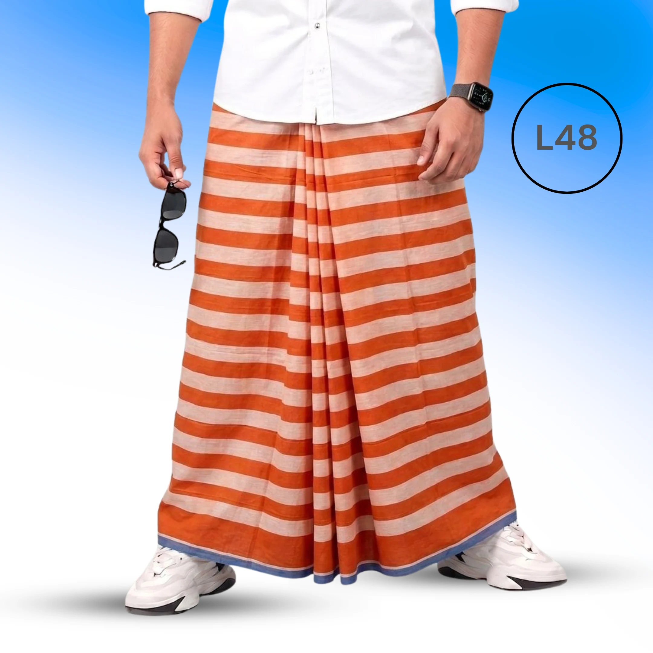 Soft Cotton Plain Check Lungi L48
