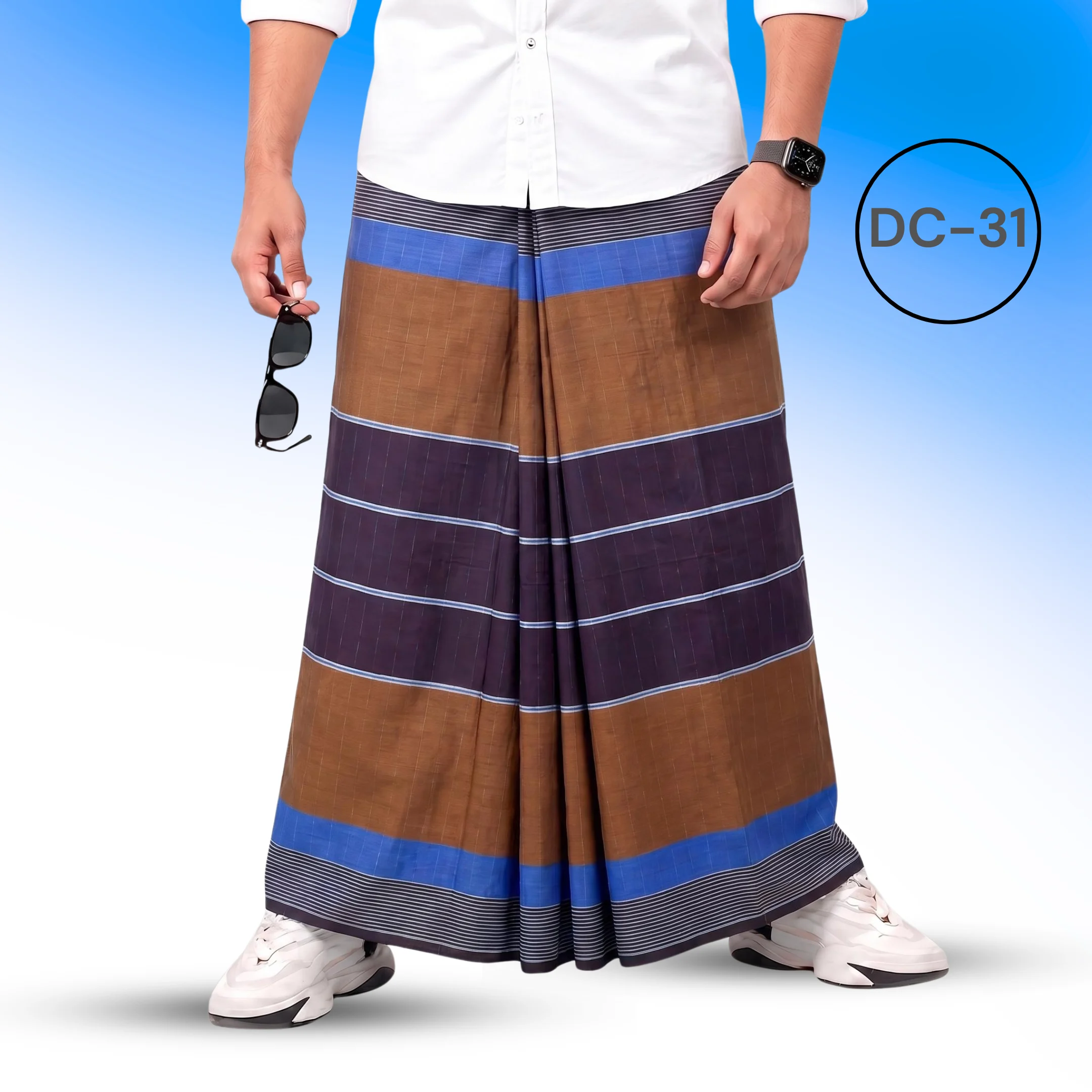 Soft Cotton Plain Check Lungi DC-31