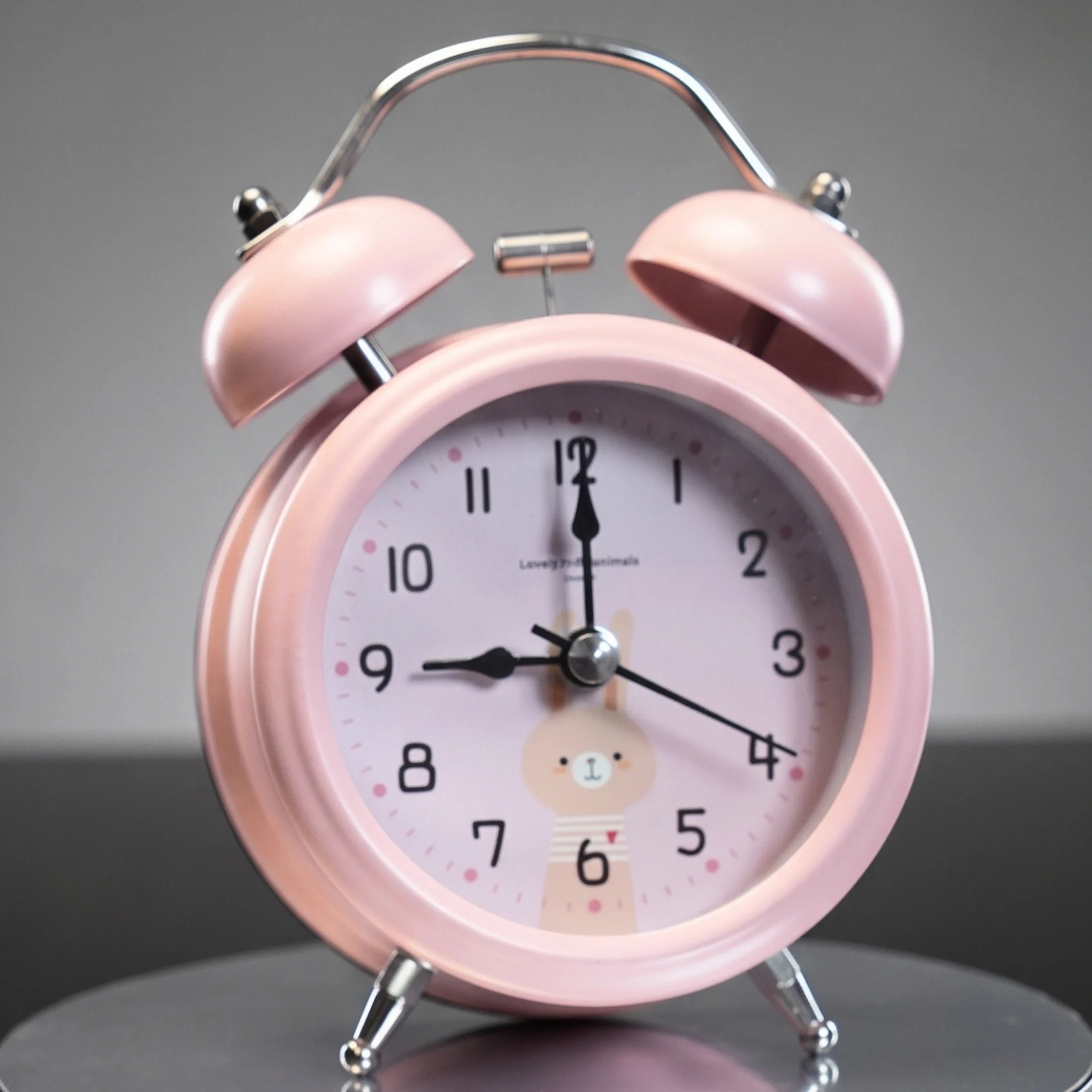 Classic Twin Bell Alarm Clock - Pink