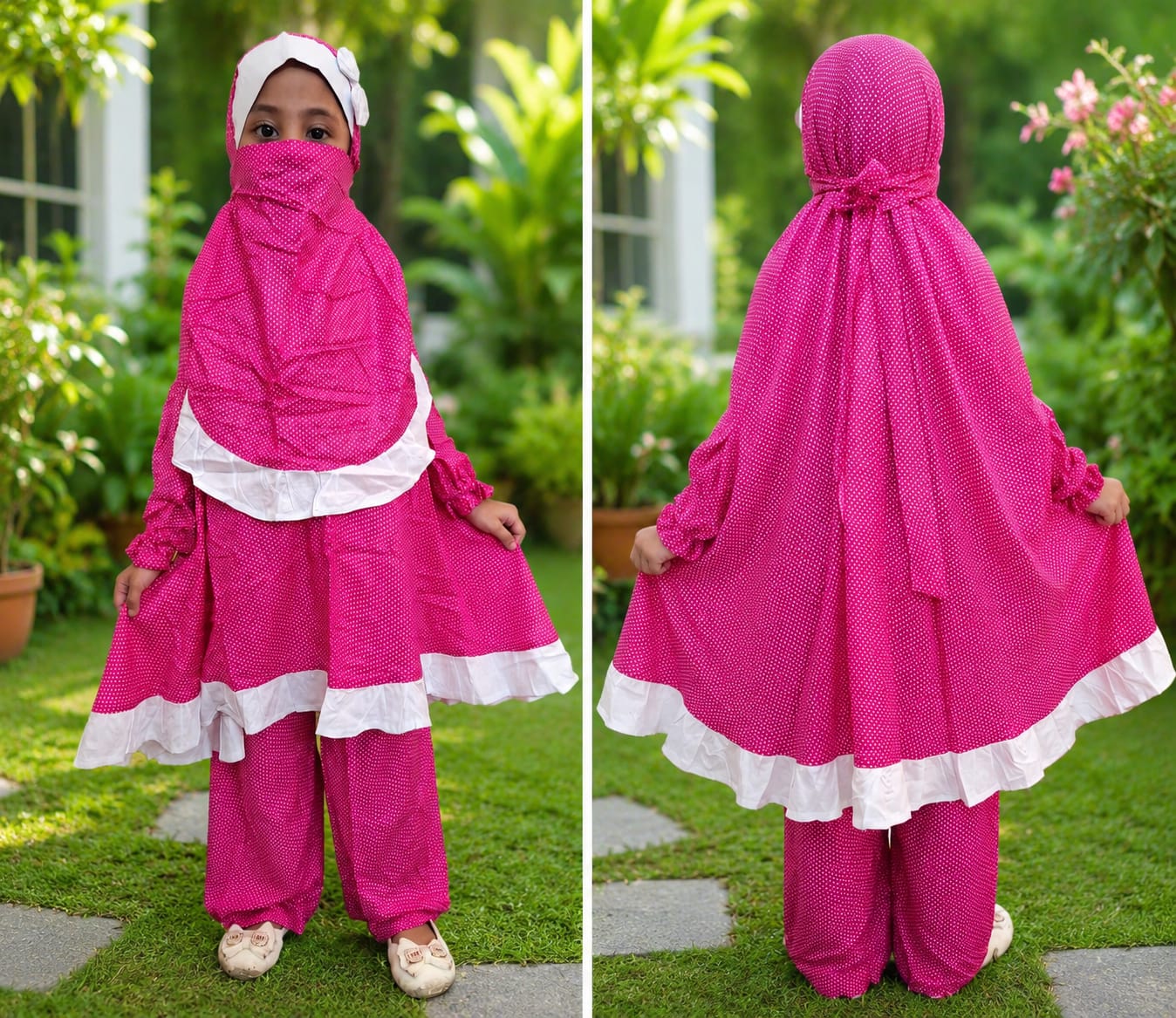 Kids Lilen Khimar Set With Kuchi KCK136